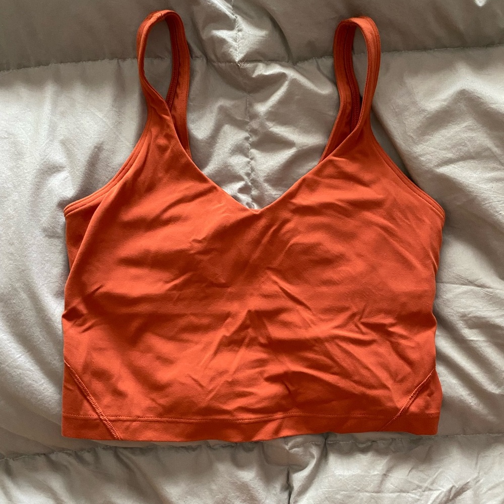 Lulu Crop Top Sports Bra with V-Neck
